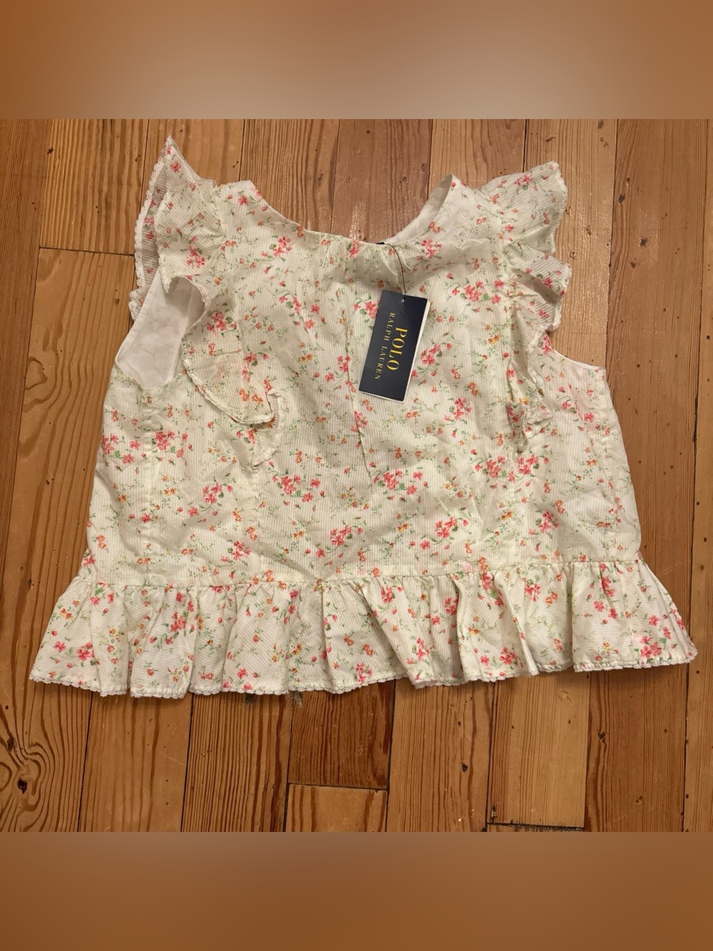 Polo Ralph Lauren Girls Beach Cottage Yellow Floral Top Size 14 New